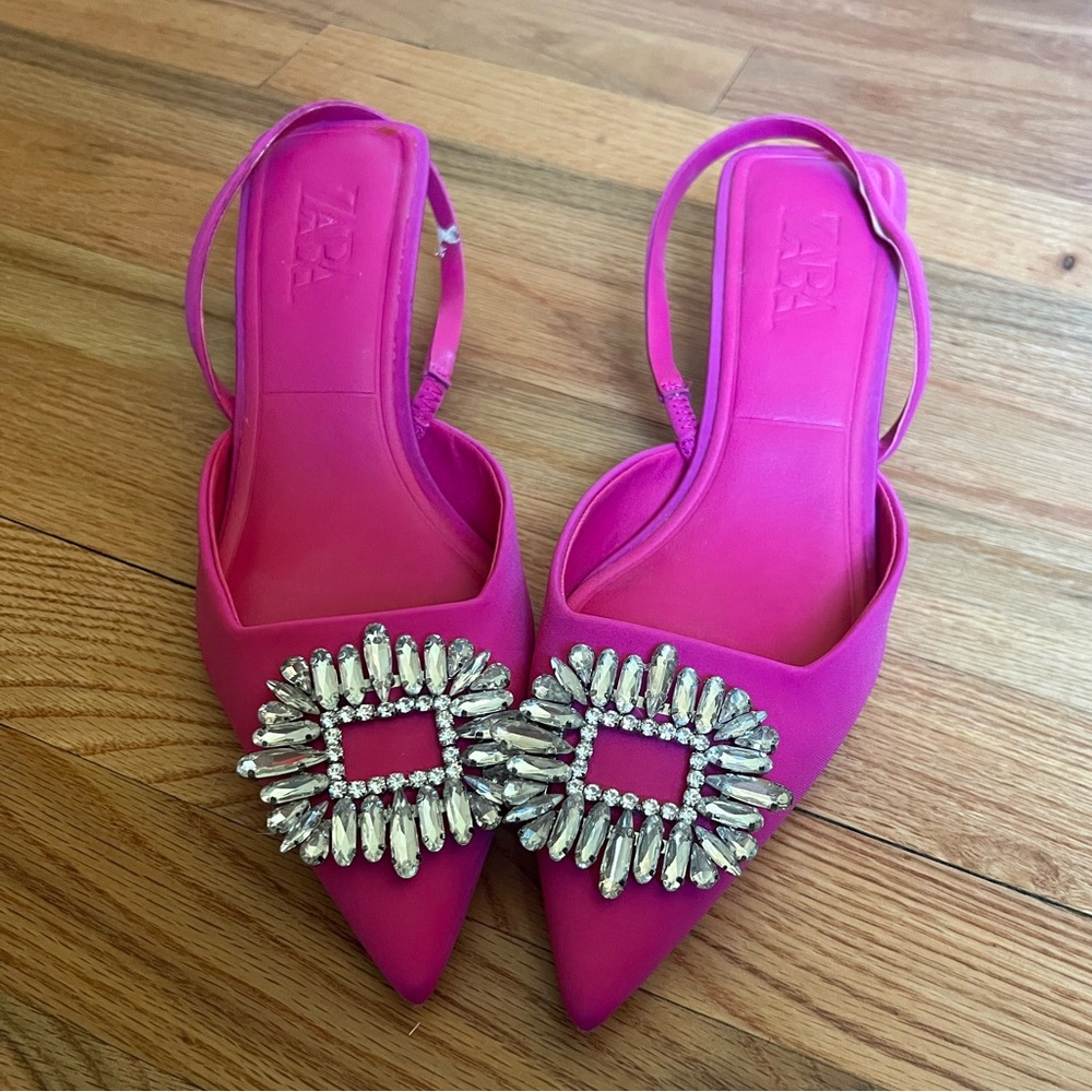 Zara slingback kitten heels